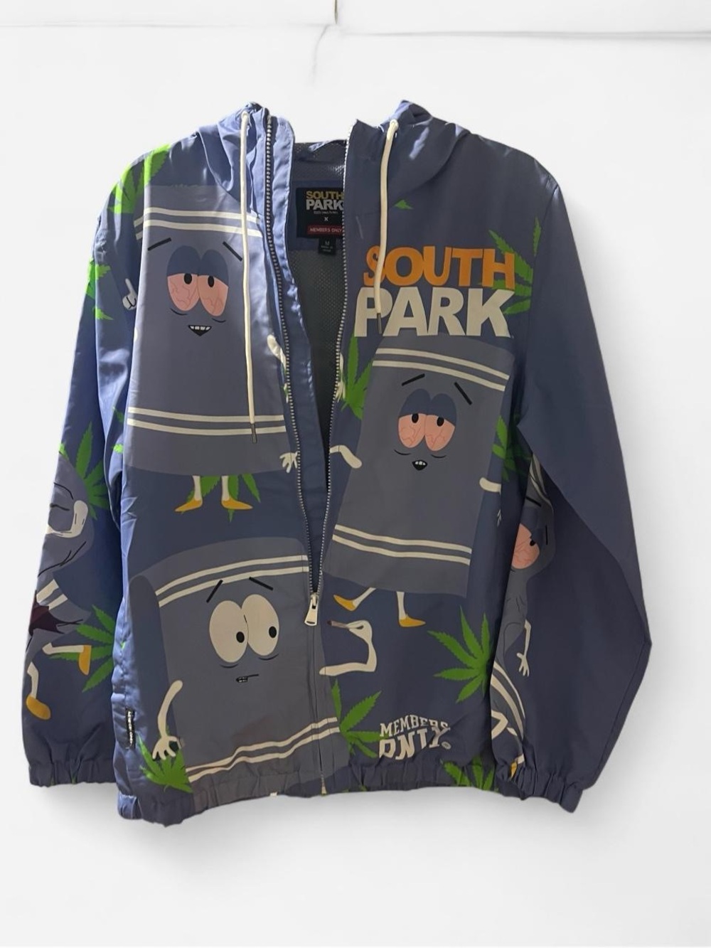 Members Only x South Park Towelie Hooded Windbreaker Jacket